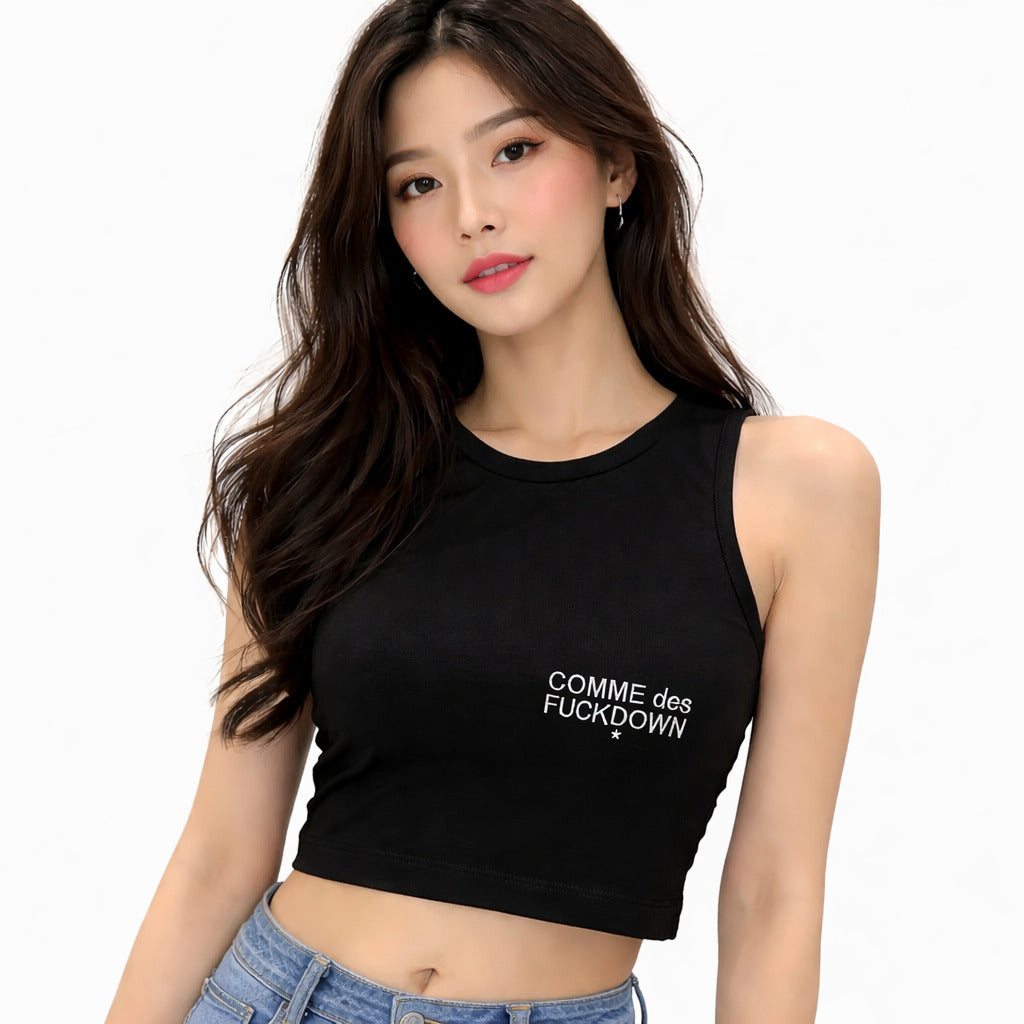 comme des fuckdown - cropped top