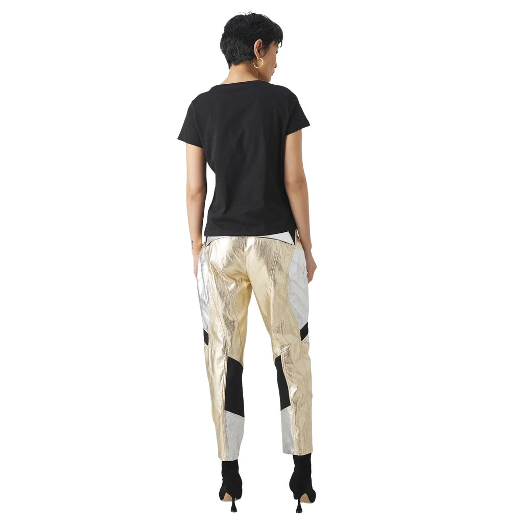 pinko - pantaloni prometeo gold silver
