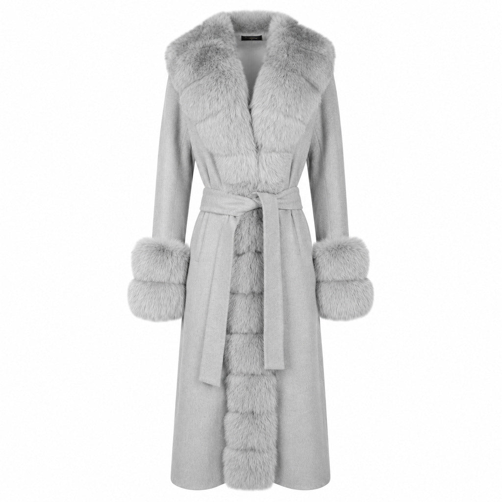loro piana tessuto - cappotto pelliccia