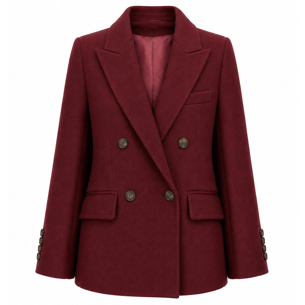 loro piana tessuto - cappotto corto doppiopetto burgundy