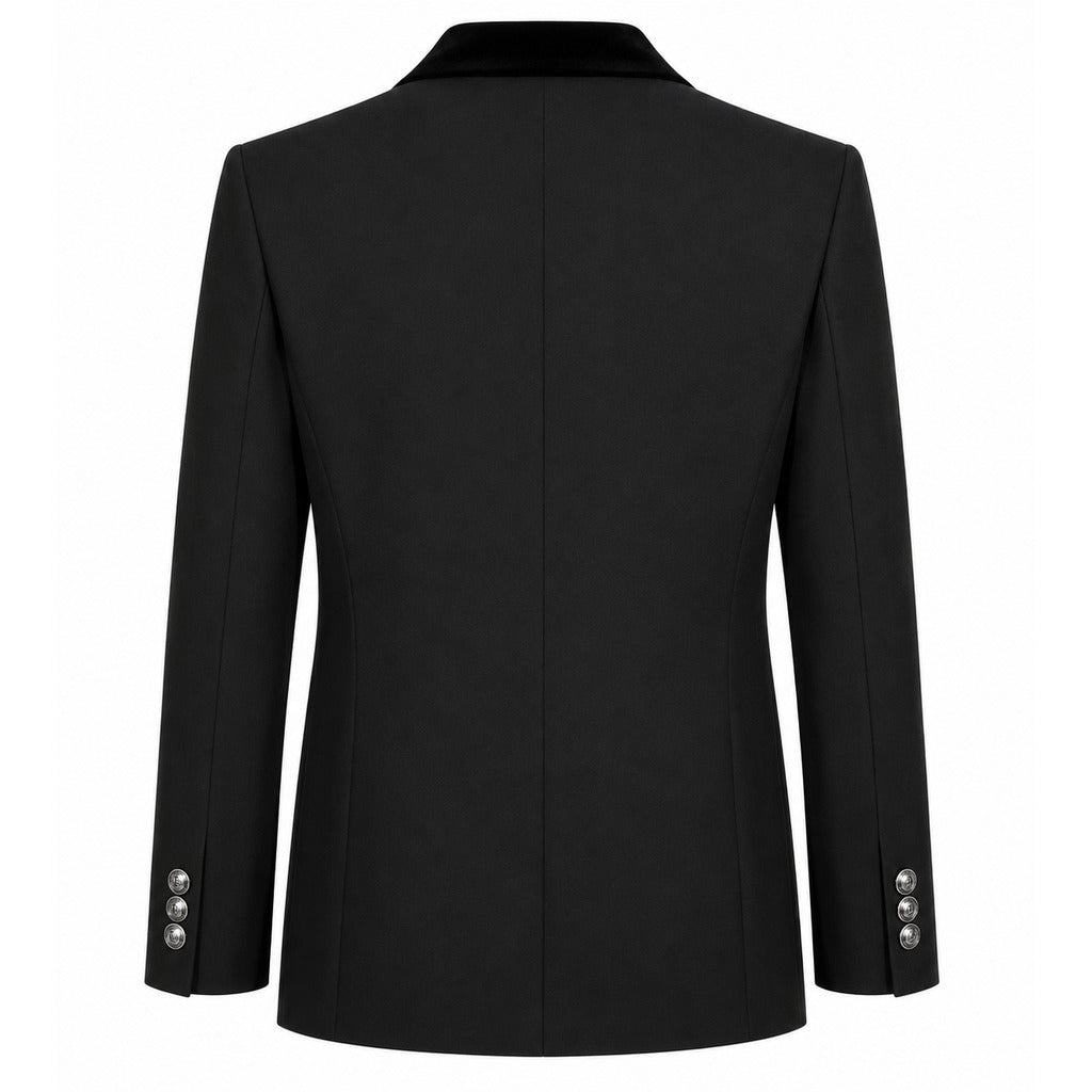 balmain - giacca asimmetrica rever velluto