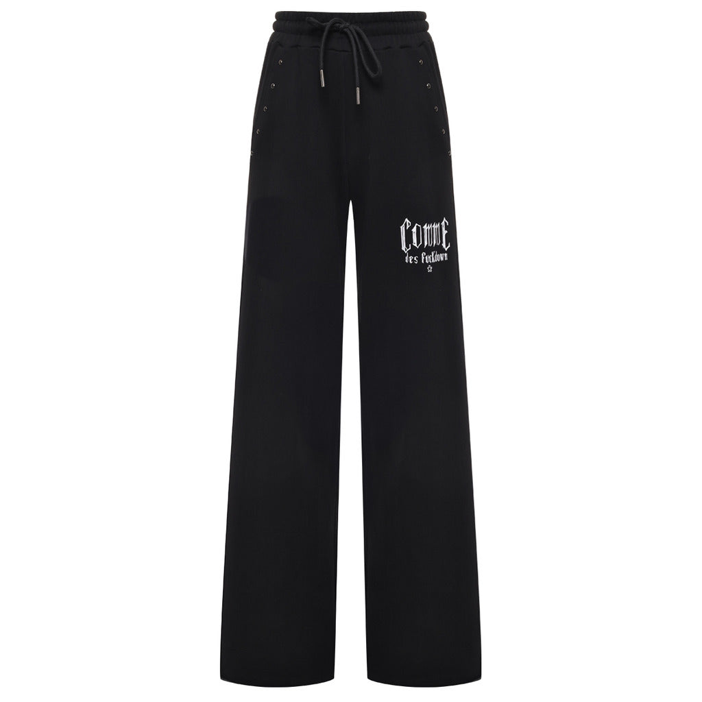 comme des fuckdown - pantaloni felpa stampa e borchie