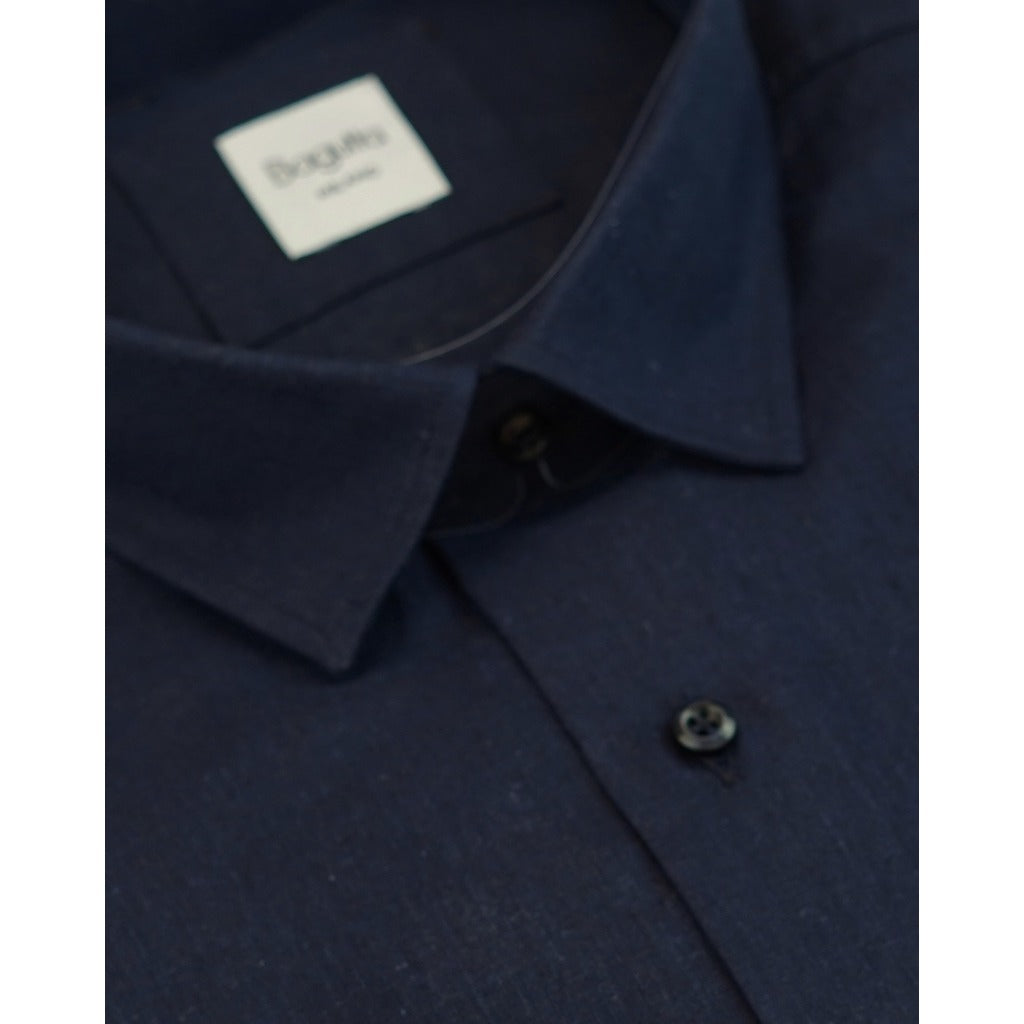 bagutta - camicia collo gani navy
