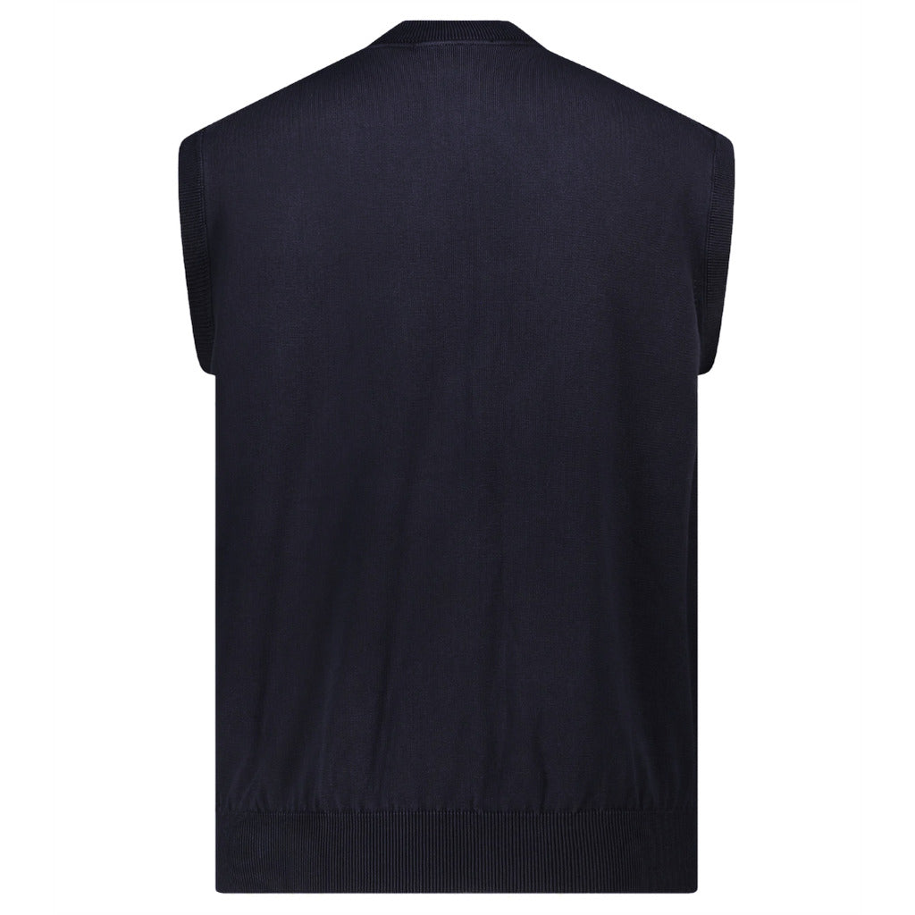 alpha studio - gilet con zip blu notte