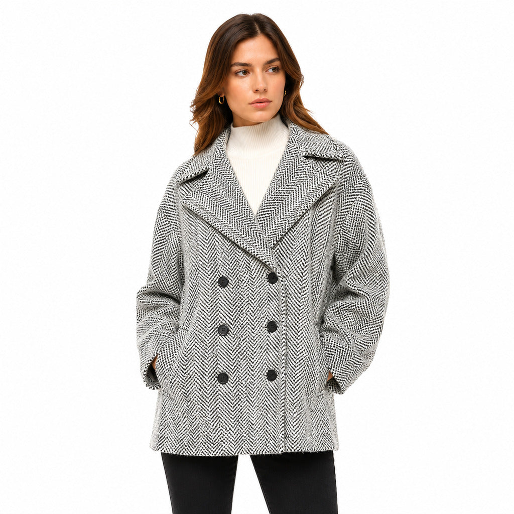 patrizia pepe - cappotto black & white granit