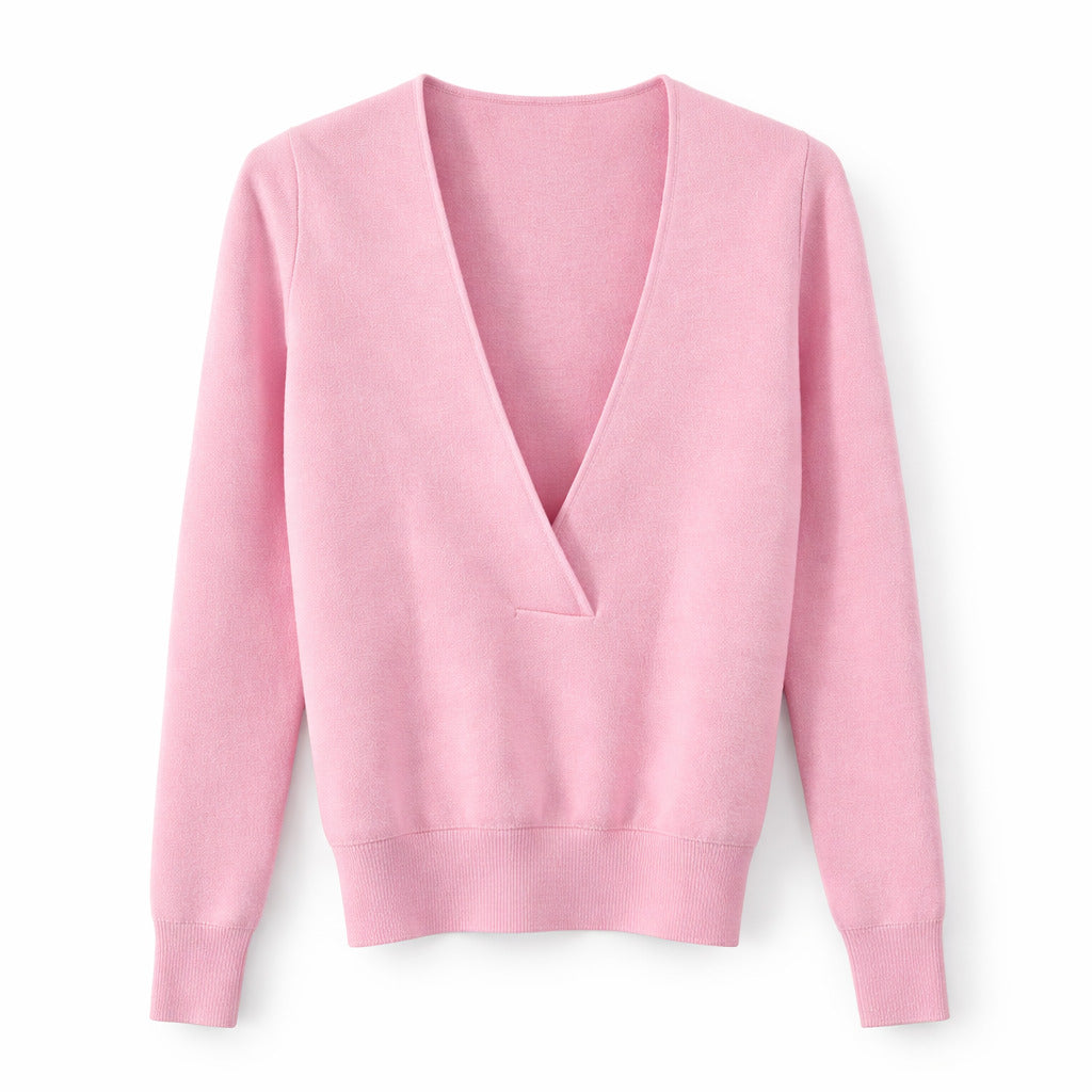 patrizia pepe - maglia rosa scollo V