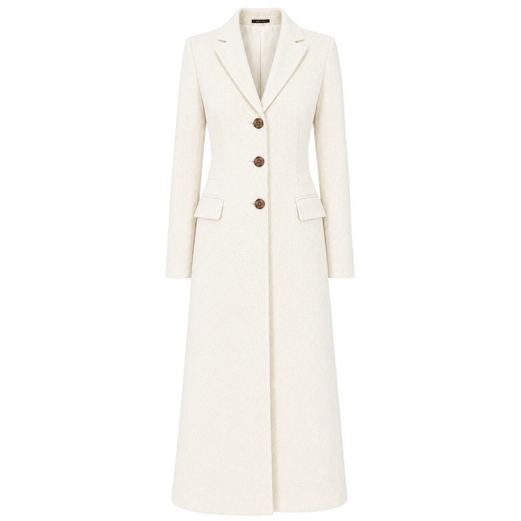 loro piana tessuto - cappotto capolavoro lungo panna