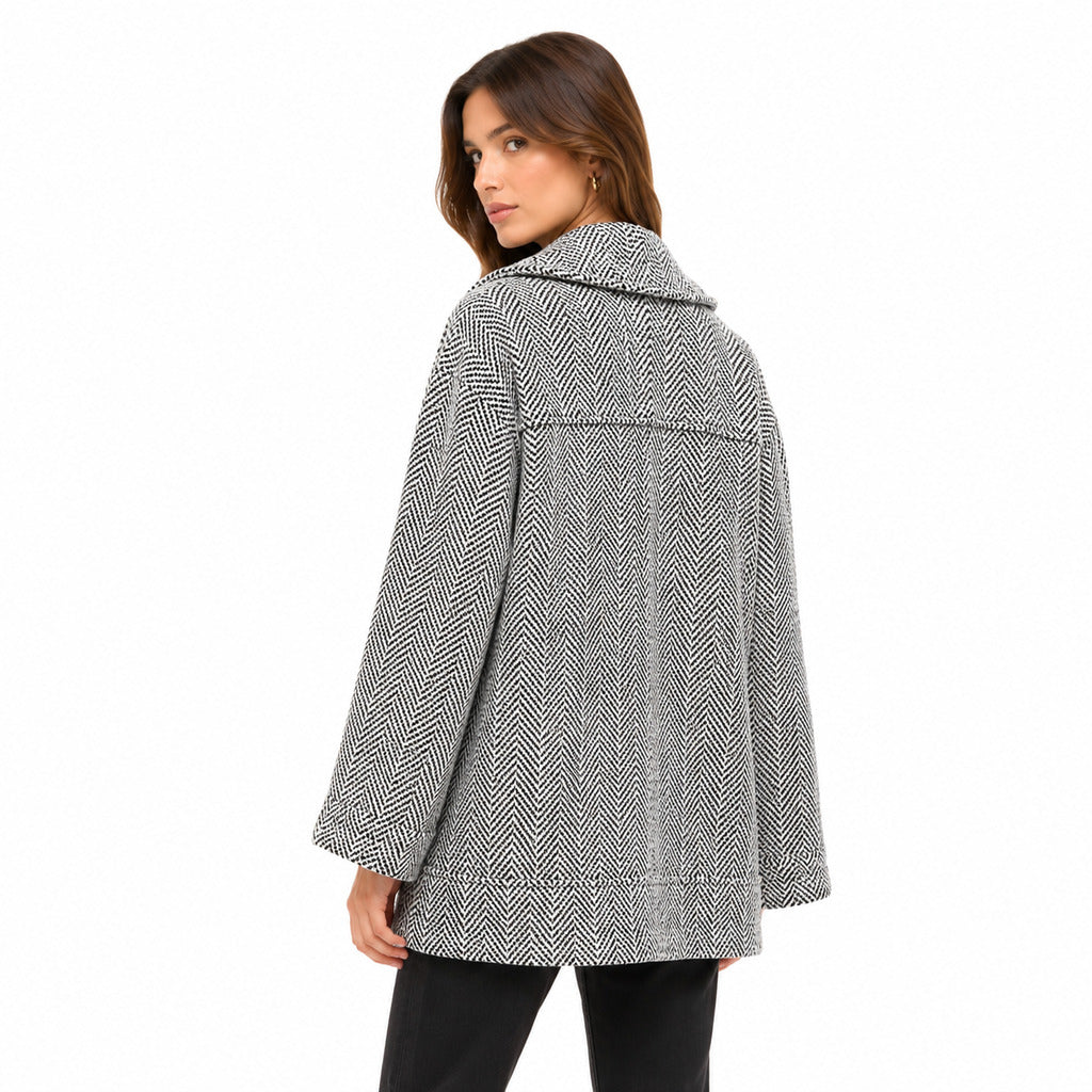 patrizia pepe - cappotto black & white granit