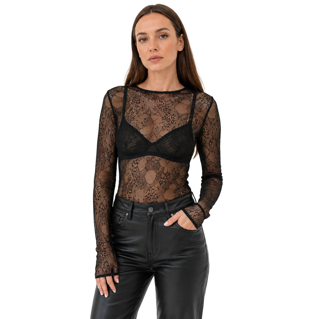 patrizia pepe - camicia nera semi trasparente 