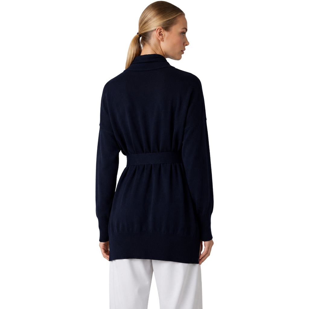 alpha studio - cardigan sciallato blu notte