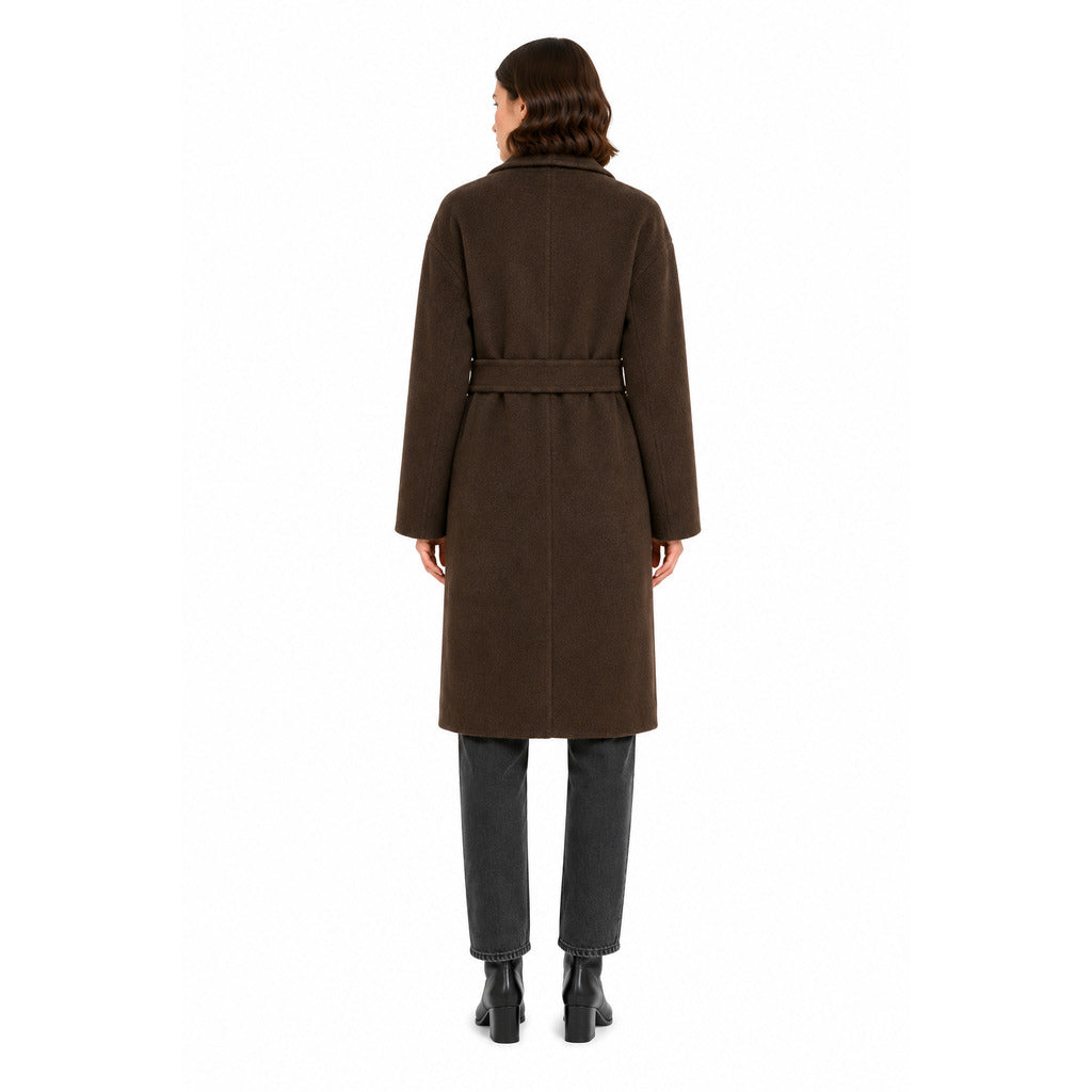 bagutta - cappotto lungo lana con cintura