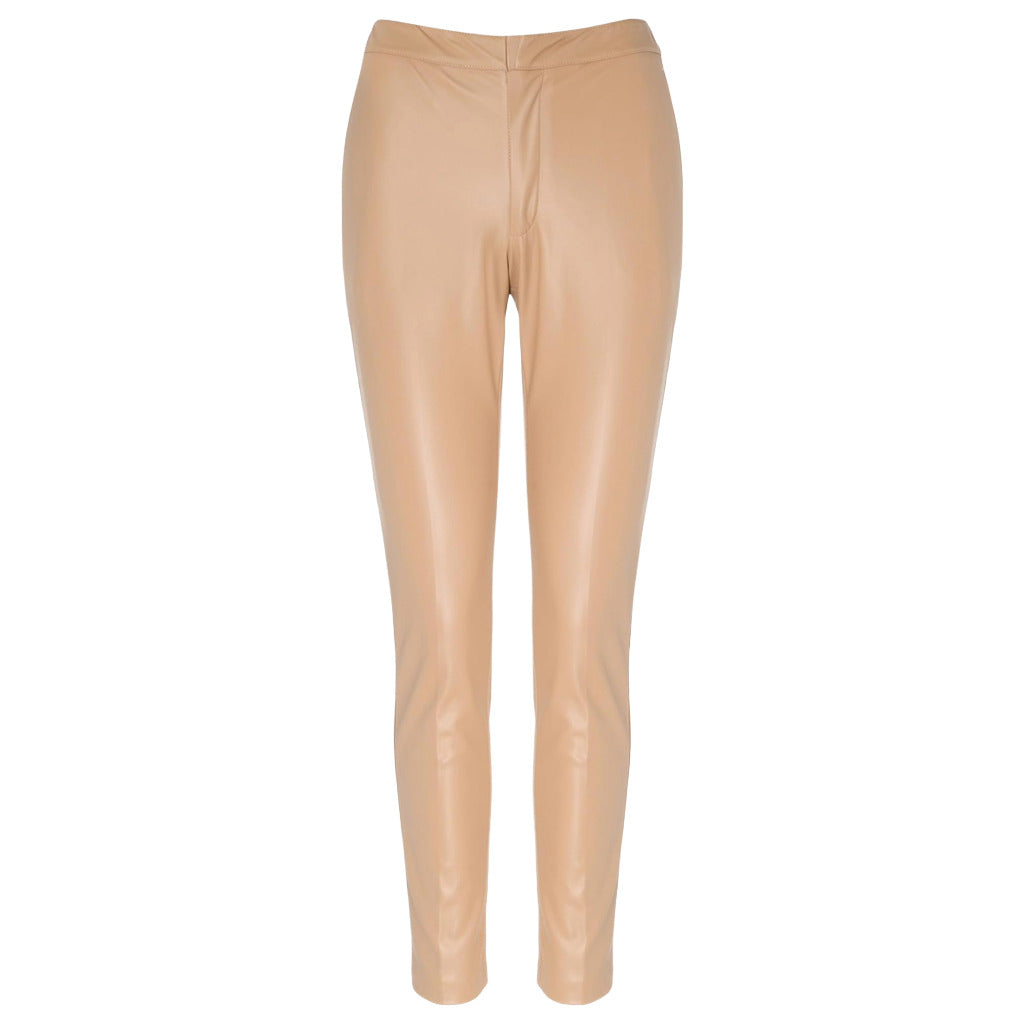 twinset - pantaloni ecopelle beige