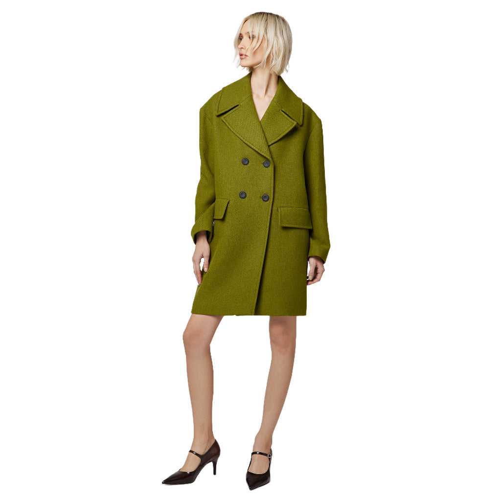 alpha studio - cappotto doppiopetto corto lana