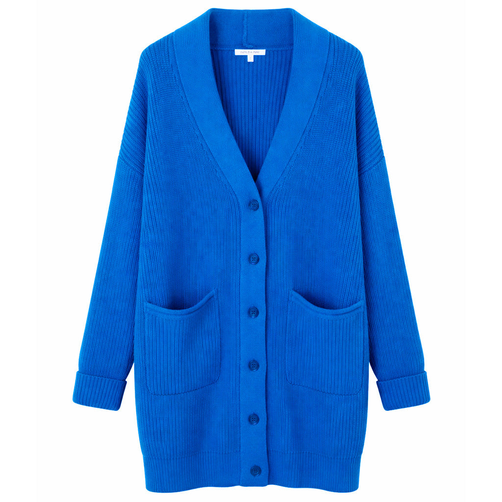 patrizia pepe - cardigan lungo maglia blu
