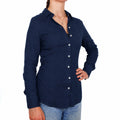 bagutta - camicia lino blu notte