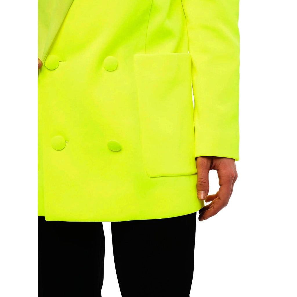 balmain - blazer doppiopetto giallo fluo
