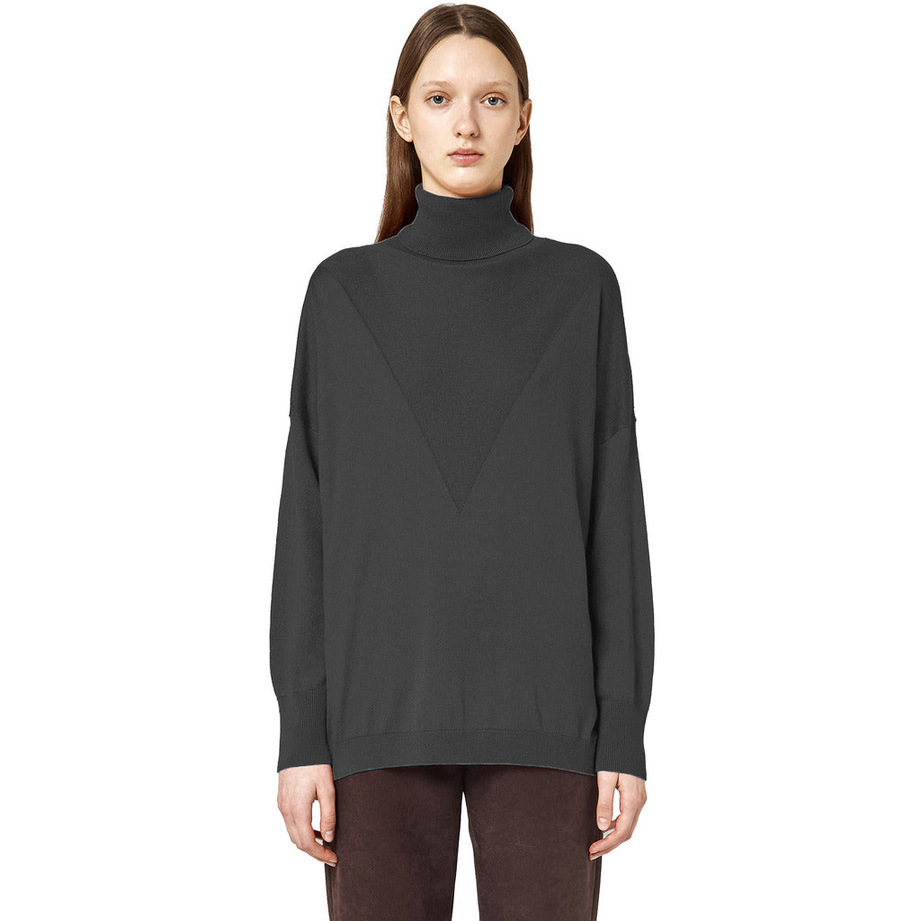 alpha studio - dolcevita intarsio grigio scuro