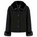 loro piana tessuto - cappotto corto pelliccia nero