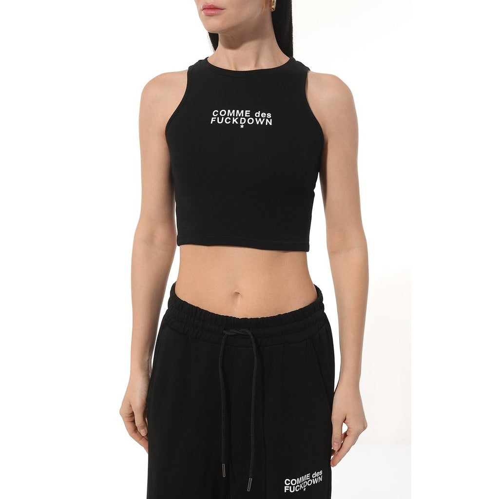 comme des fuckdown - top crop in costina nero