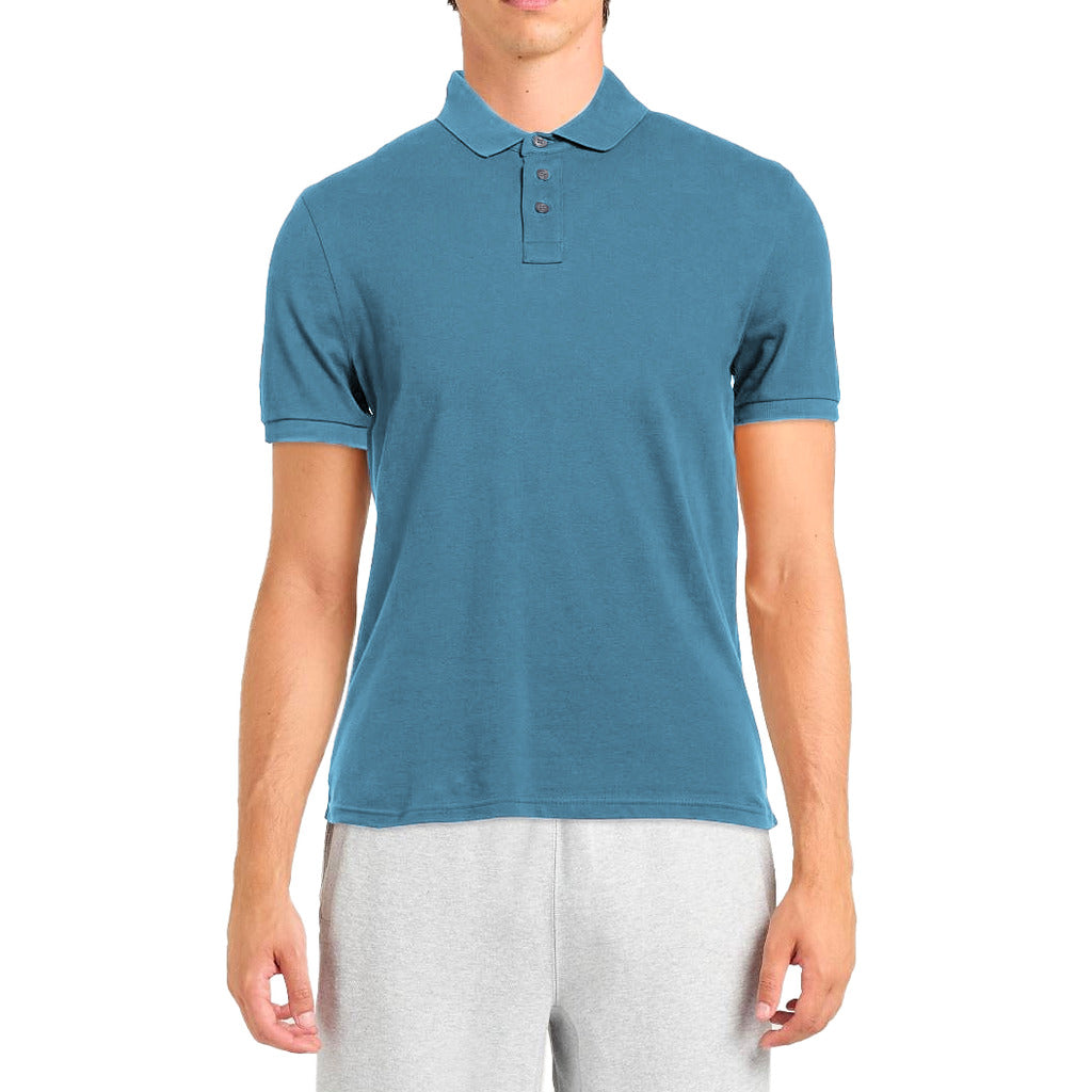 alpha studio - polo azzurro dye