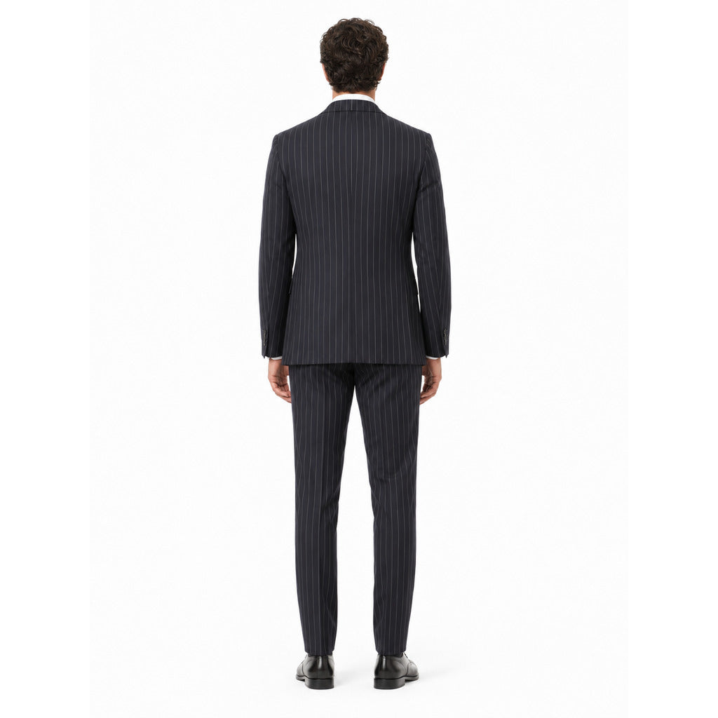 ermenegildo zegna tessuto - Completo lana gessato blu
