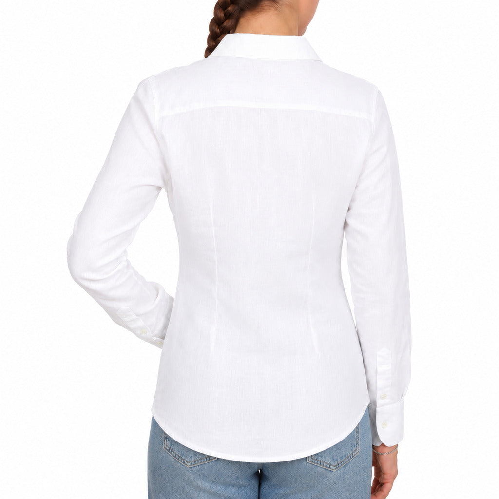bagutta - camicia lino bianco