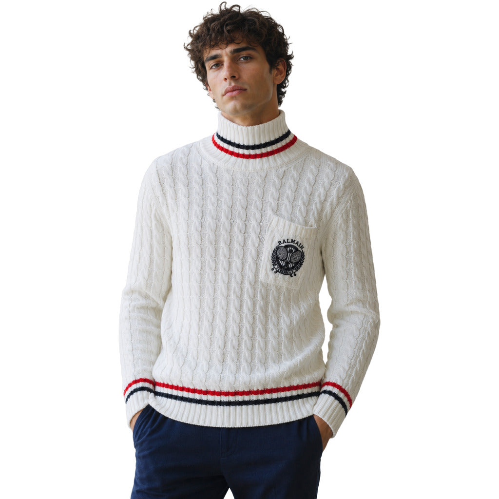 balmain - maglione dolcevita bianco