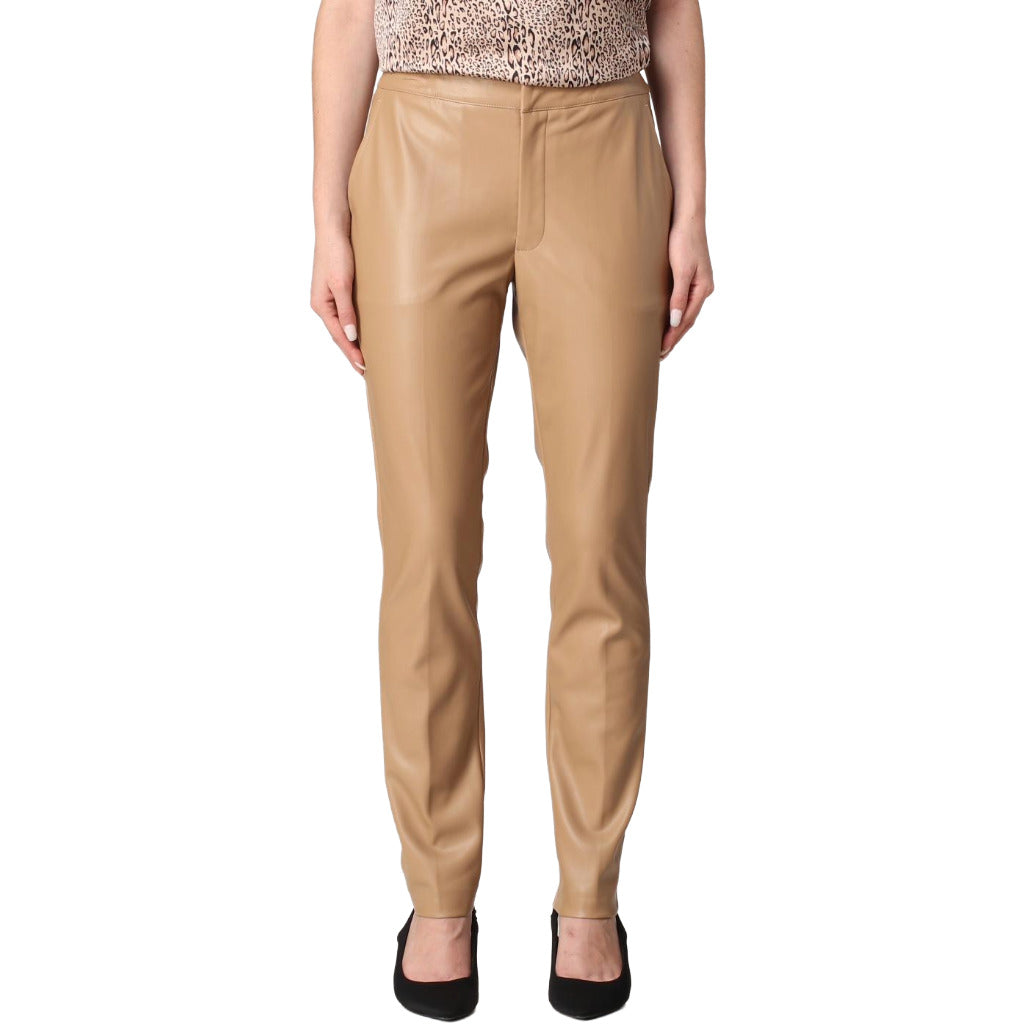 twinset - pantaloni ecopelle beige