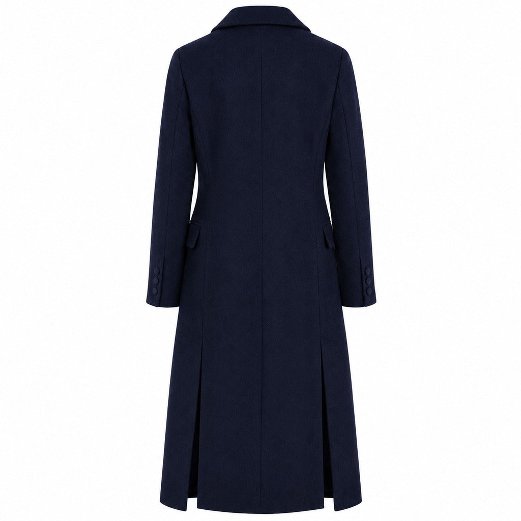 loro piana tessuto - cappotto lungo con rever raso