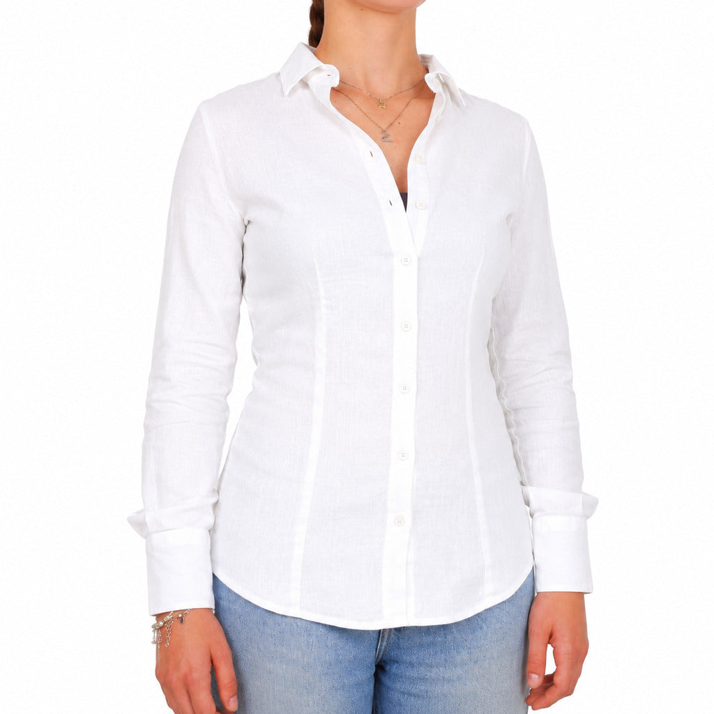 bagutta - camicia lino bianco