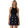 balmain - gonna blu con bottoni