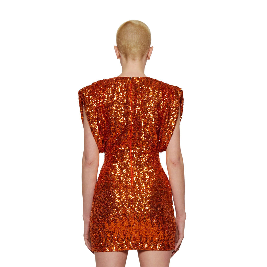the attico - abito arancione paillettes