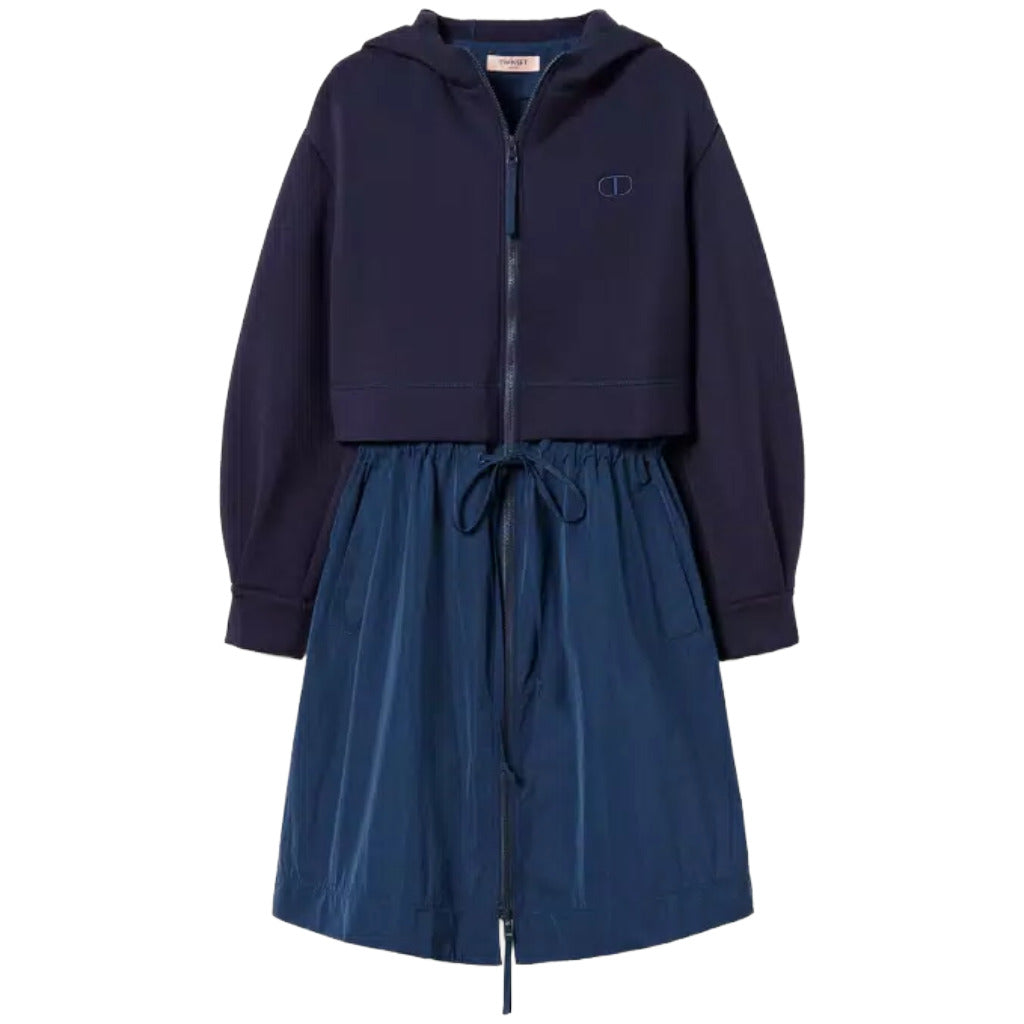 twinset - Parka in tessuto scuba e taffetà