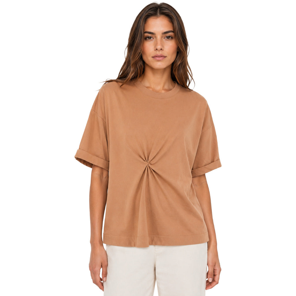 alpha studio - t-shirt con drapeggio