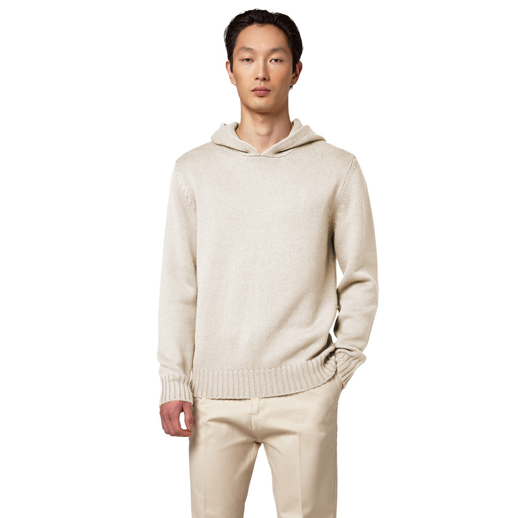 alpha studio - maglia cappuccio merinos pesante