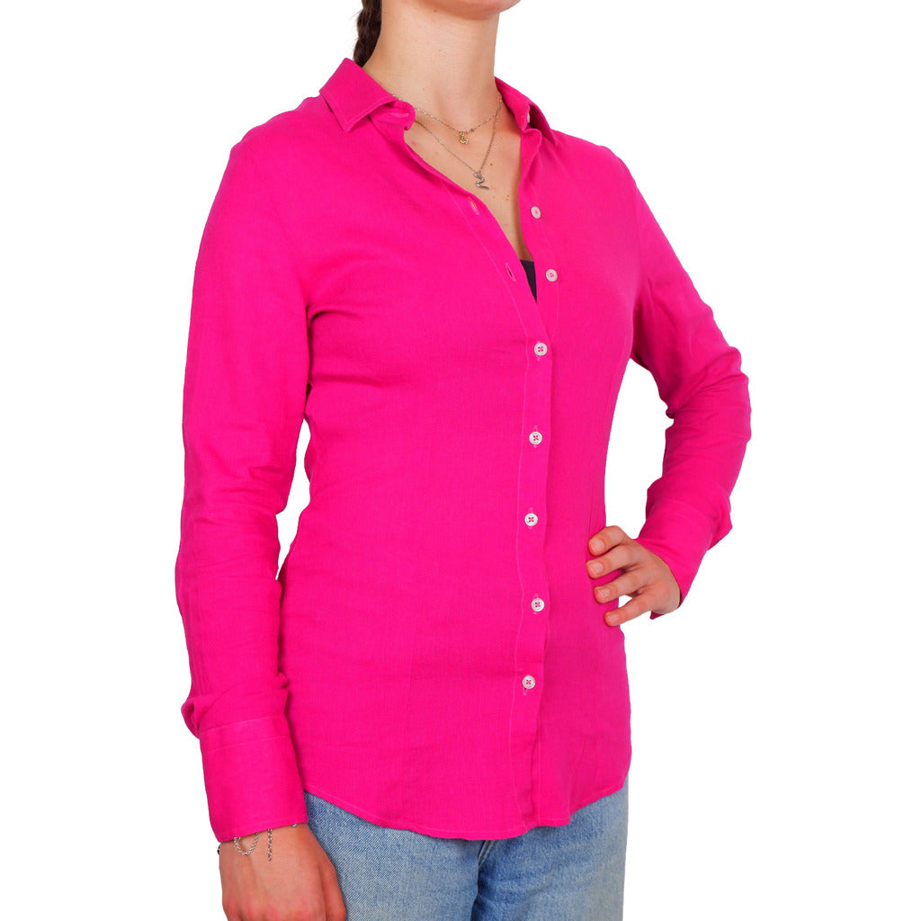 bagutta - camicia lino fuxia