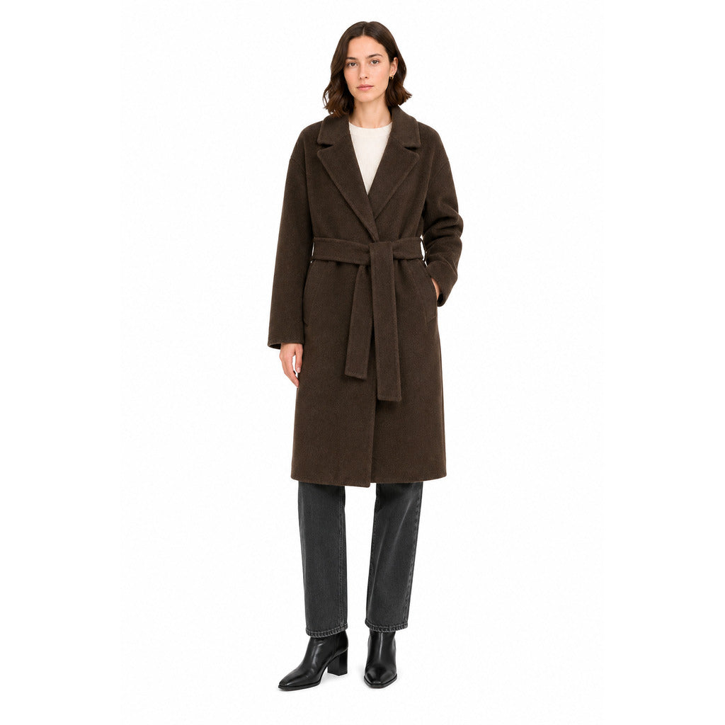 bagutta - cappotto lungo lana con cintura