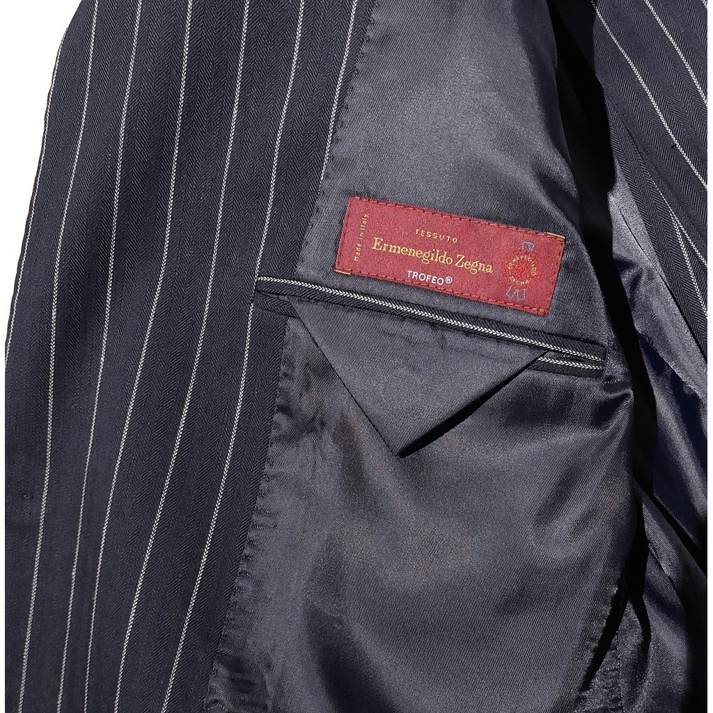ermenegildo zegna tessuto - Completo lana gessato blu