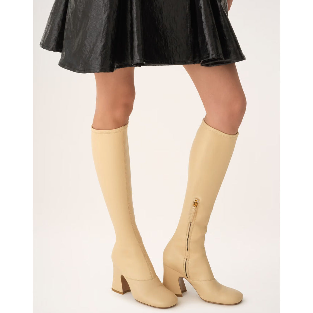chloé - janis heeled boot beige