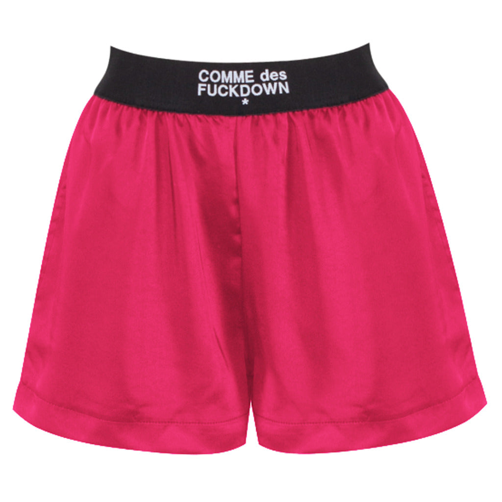 comme des fuckdown - shorts in raso fuxia