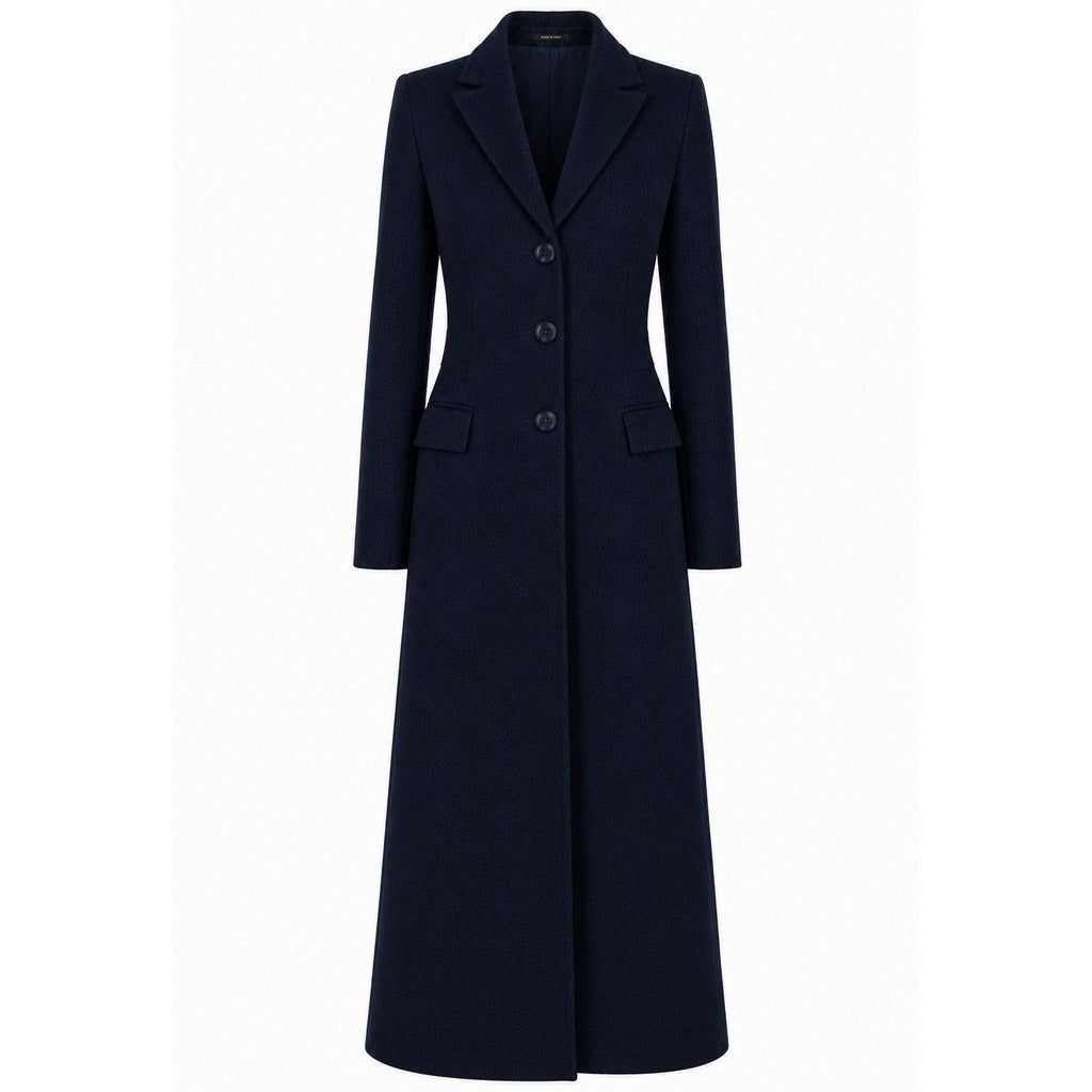 loro piana tessuto - cappotto capolavoro lungo blu