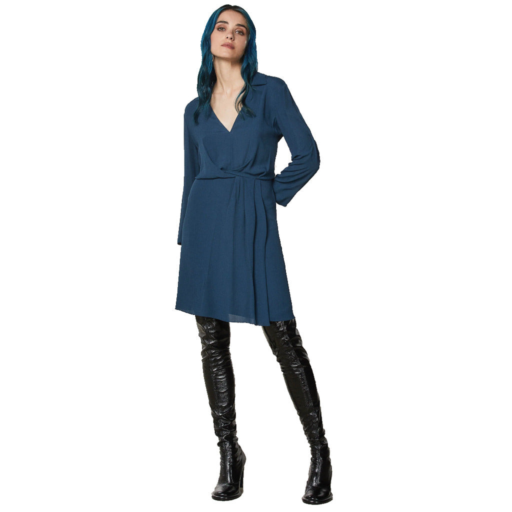 patrizia pepe - abito midi petrol blu