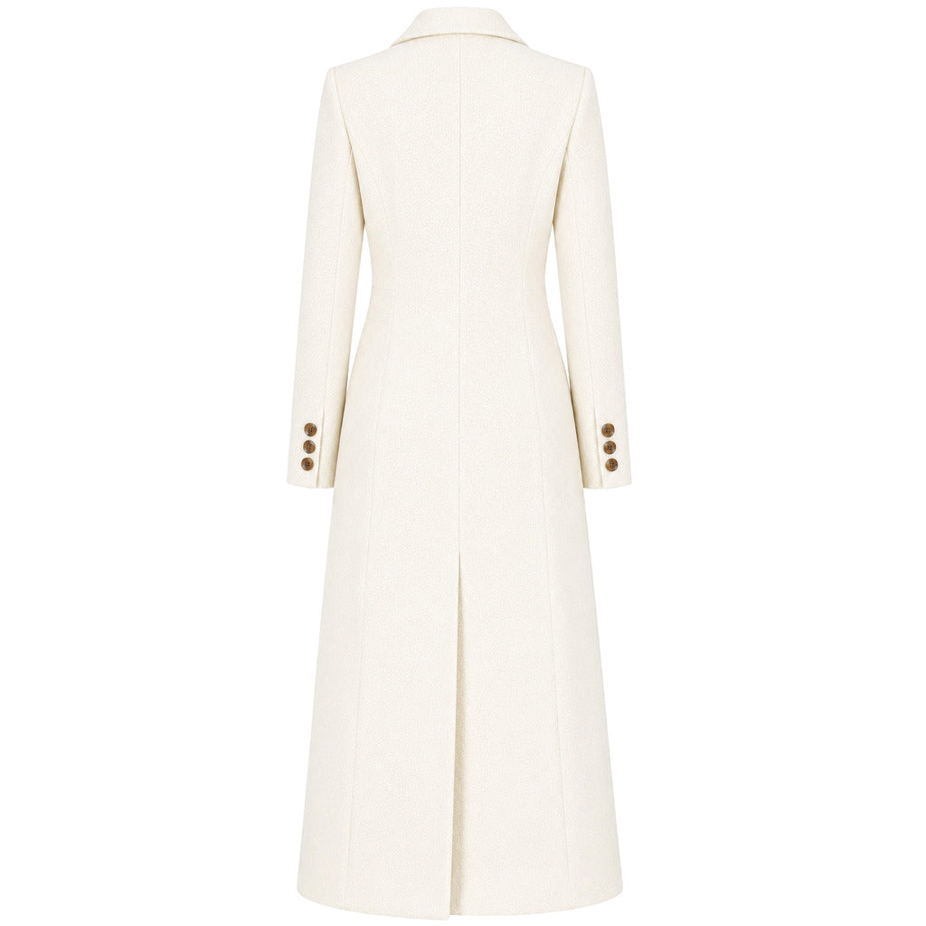 loro piana tessuto - cappotto capolavoro lungo panna