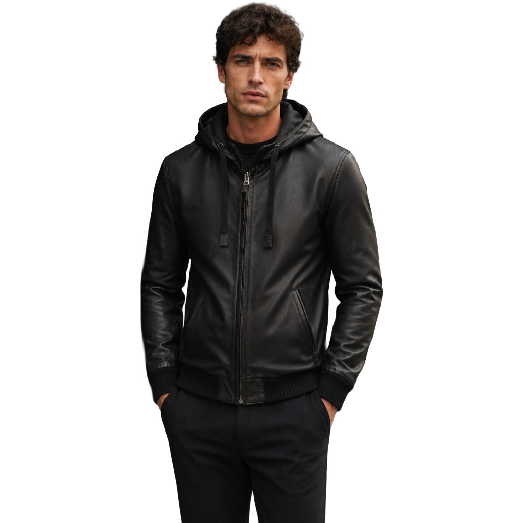 dolce & gabbana - giacca in pelle nera