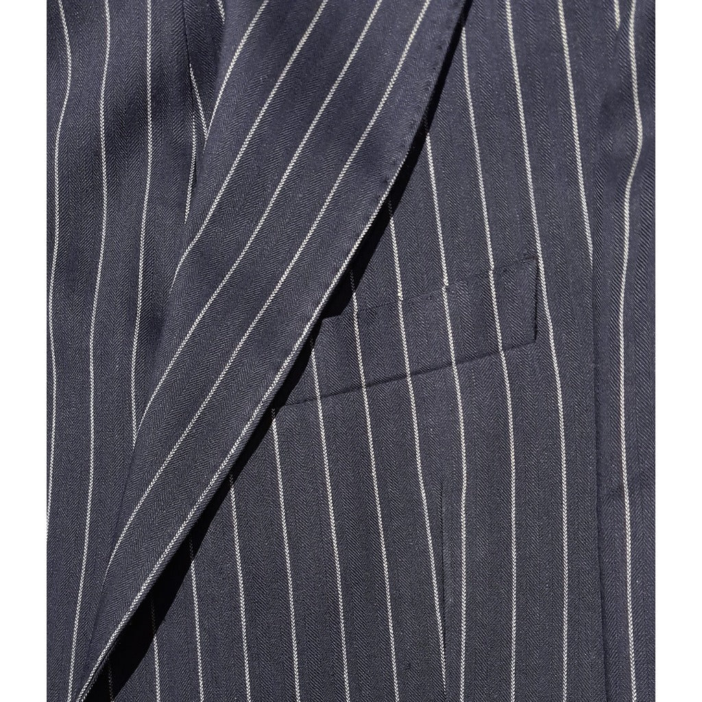 ermenegildo zegna tessuto - Completo lana gessato blu