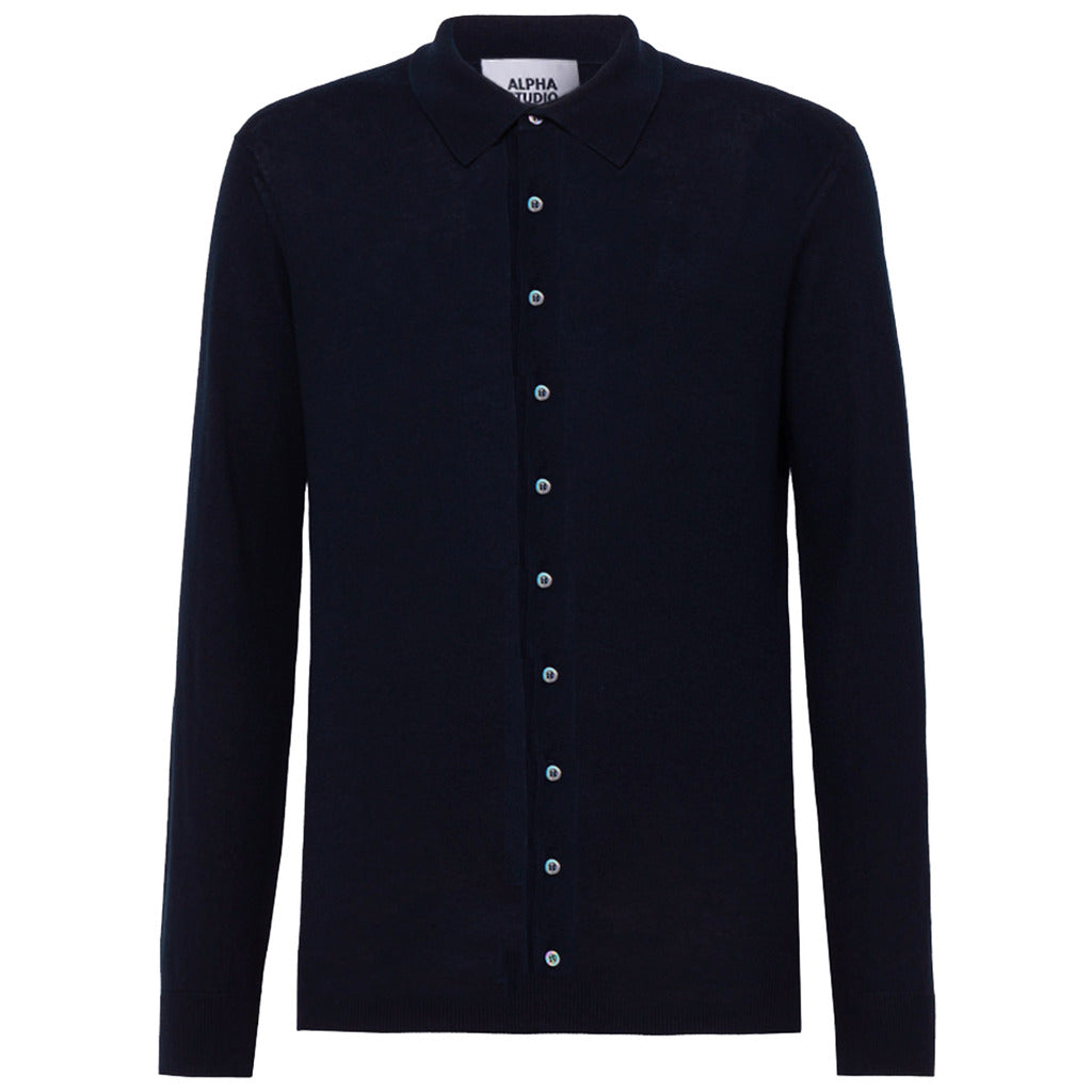 alpha studio - camicia blu notte