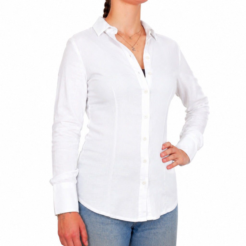 bagutta - camicia lino bianco