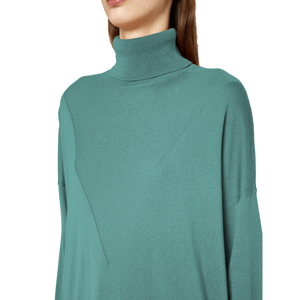 alpha studio - dolcevita intarsio verde acqua