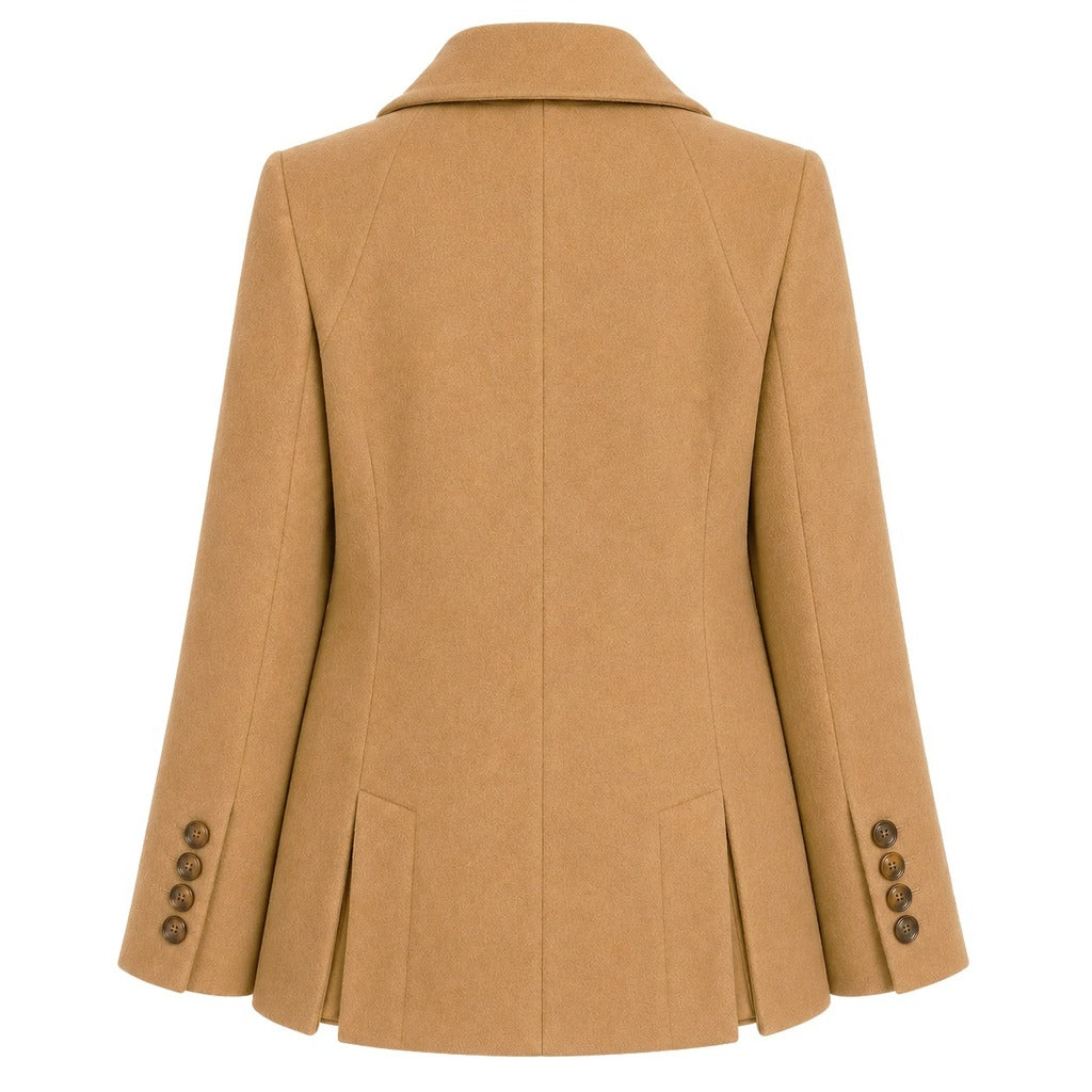 loro piana tessuto - cappotto corto doppiopetto cammello