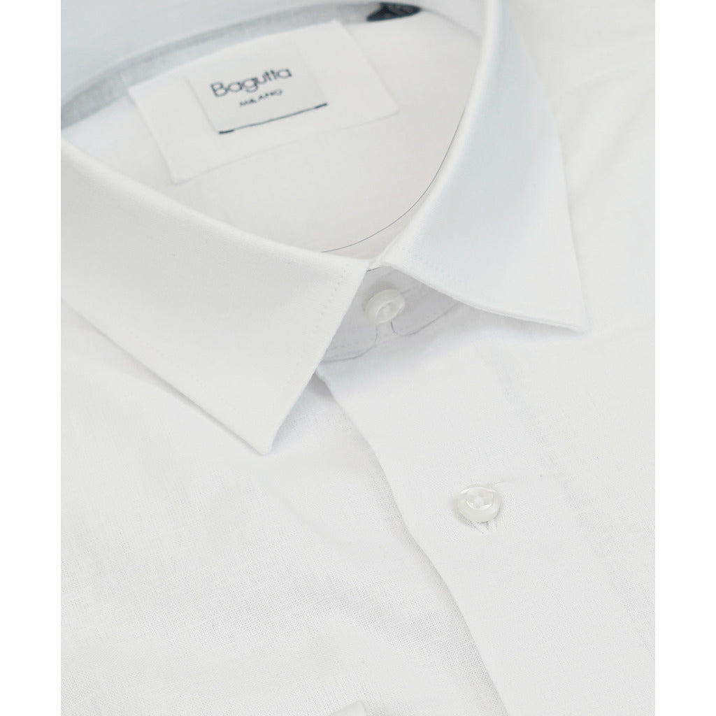 bagutta - camicia collo gani bianco